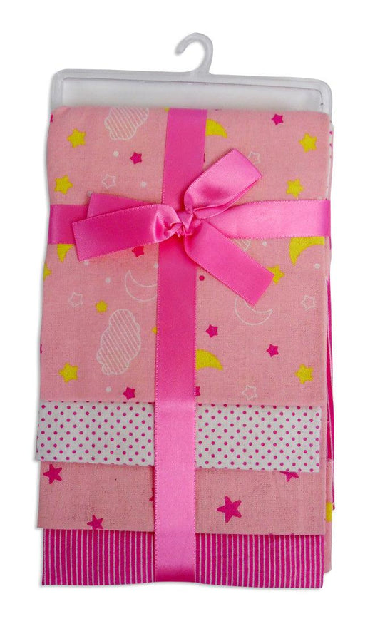 Pink Four Pack Receiving Blanket 3211P - L & M Kee, LLC