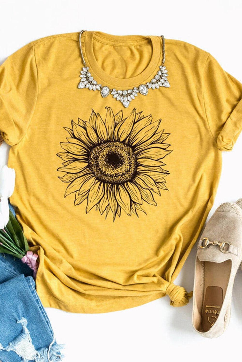 Sunflower Base T-shirt - L & M Kee, LLC