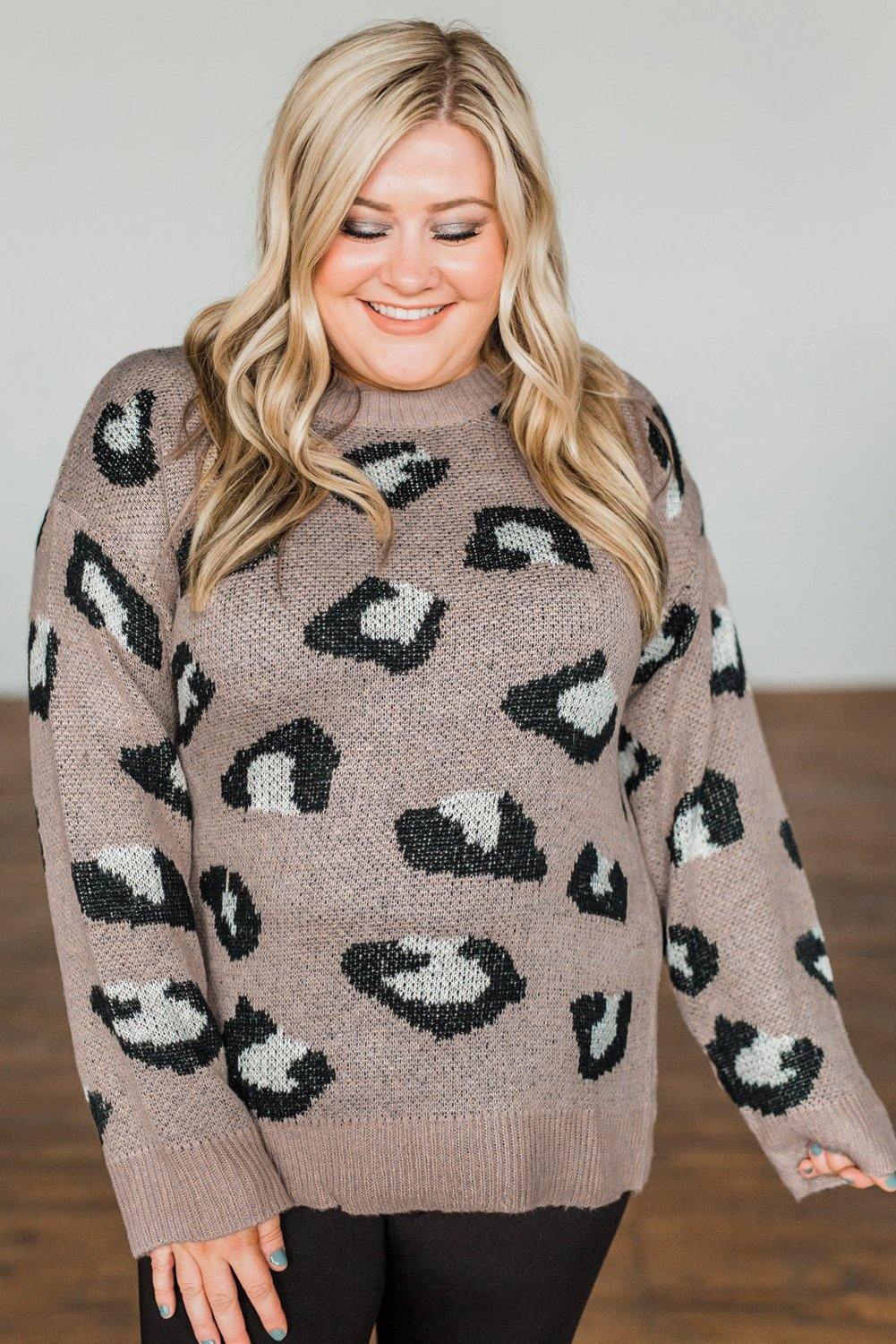 Crew Neck Knitted Plus Size Sweater - L & M Kee, LLC