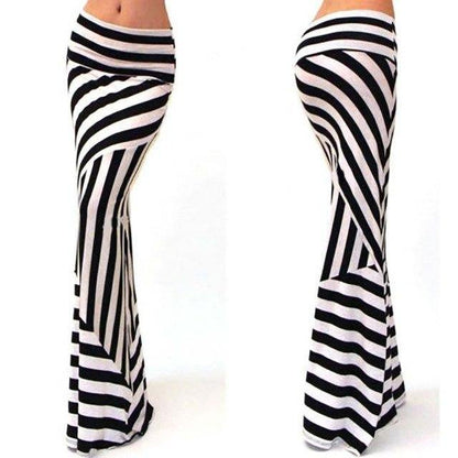 Striped Mermaid Maxi Skirt - L & M Kee, LLC