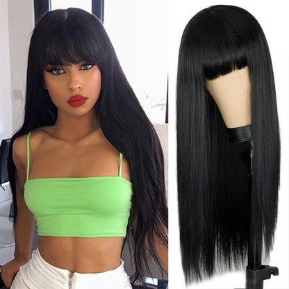 Long Straight Wig With Bangs - L & M Kee, LLC