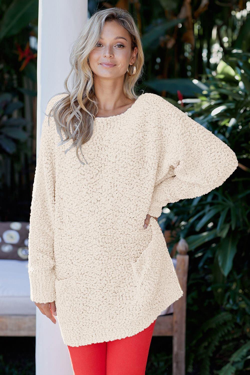 Winter Break Knit Tunic Sweater - L & M Kee, LLC
