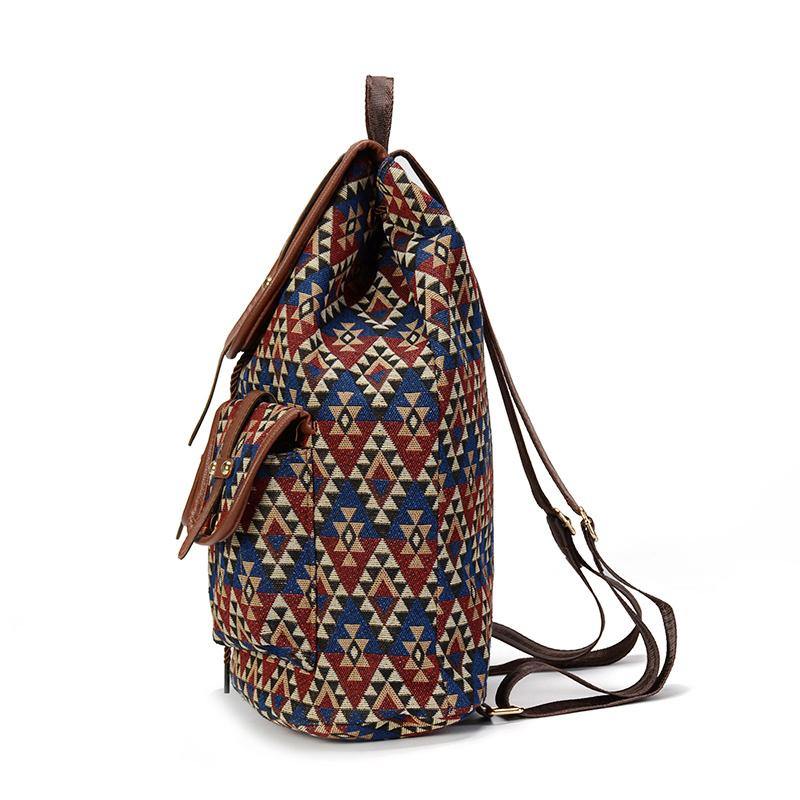 Sansarya PU Leather Bohemian Vintage Backpack - L & M Kee, LLC