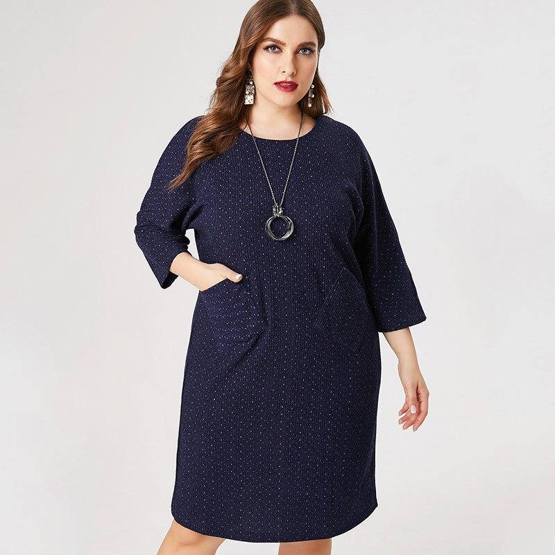 Plus Size Midi Sweater Dress | 4XL 5XL 6XL - L & M Kee, LLC