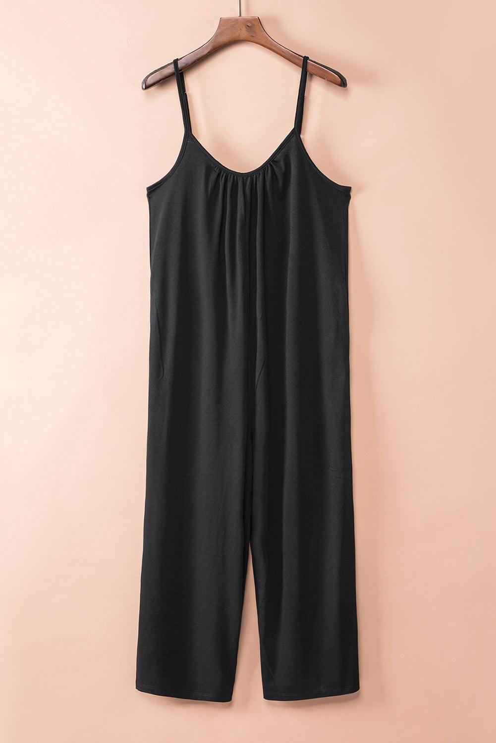 Spaghetti Straps Wide Leg Pocketed Jumpsuits - L & M Kee, LLC