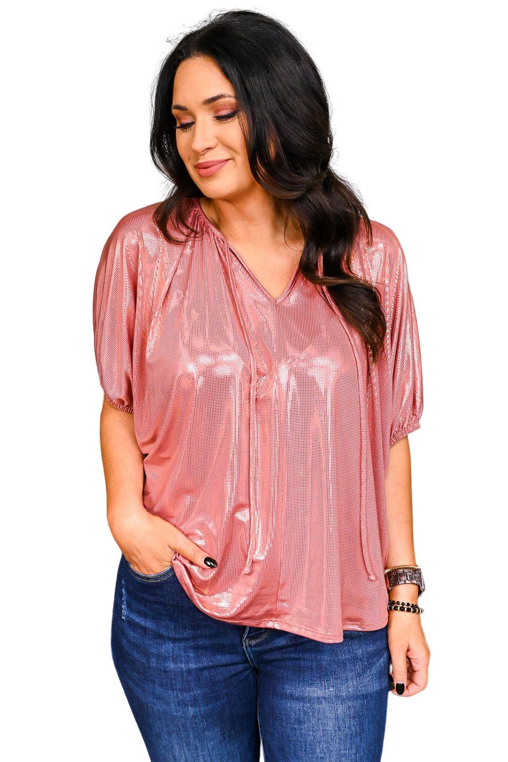 Copper Textured Oversize Foil T-Shirt - L & M Kee, LLC