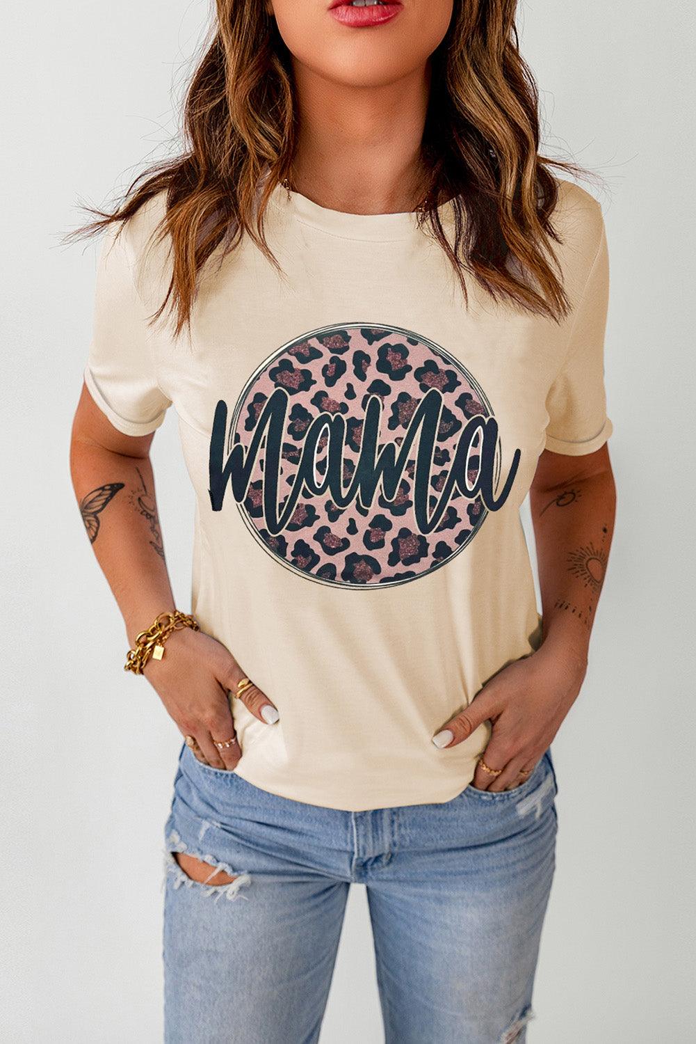 MOM life is the best life Leopard Print Graphic T Shirt - L & M Kee, LLC
