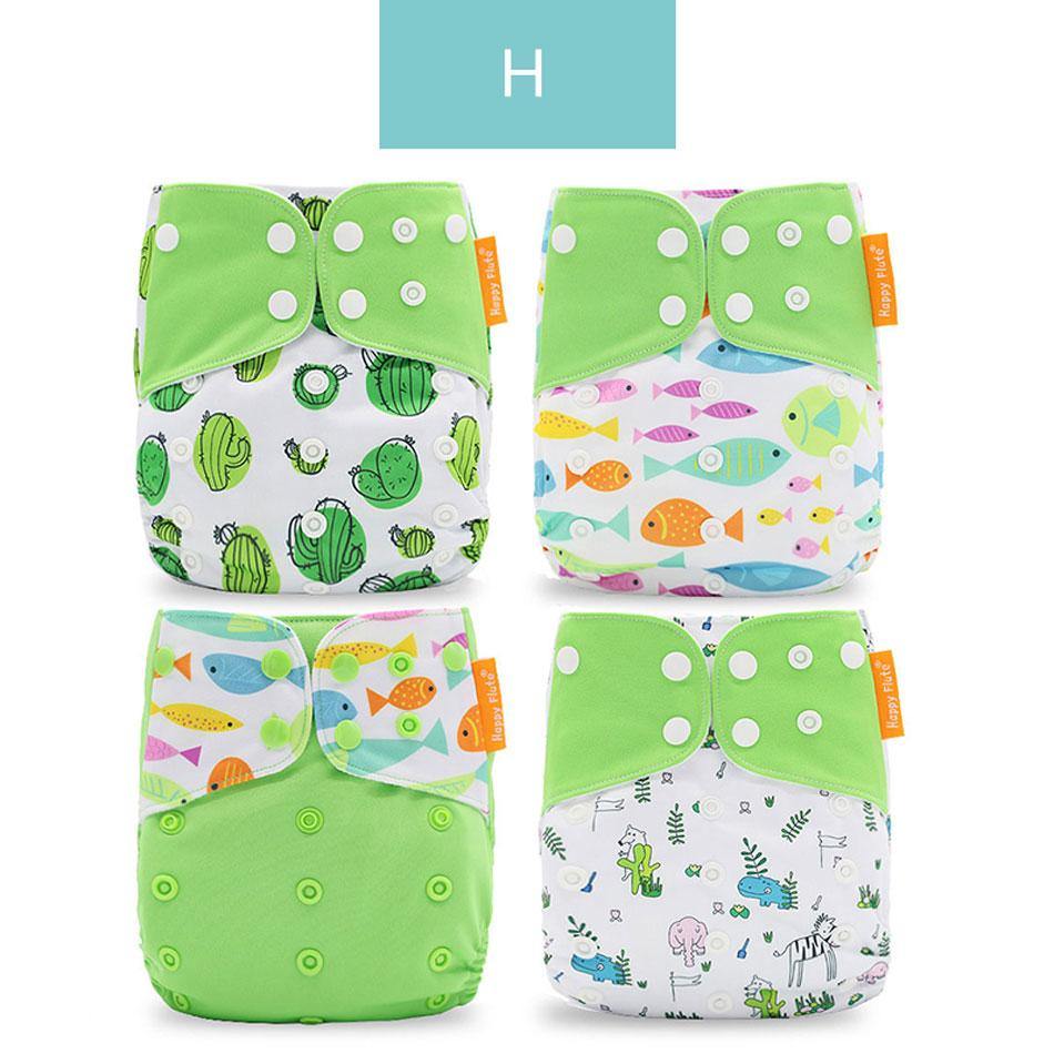 Happyflute 4pcs/set Washable Eco-friendly Cloth Diaper - L & M Kee, LLC