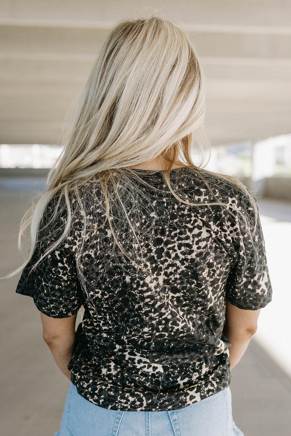 MAMA Leopard Print Short Sleeve Casual Graphic Tee - L & M Kee, LLC