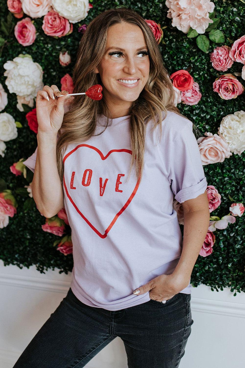 Sequin Heart Graphic Tee - L & M Kee, LLC