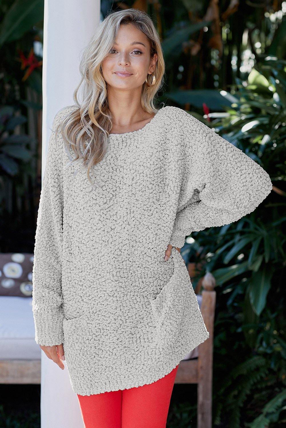 Winter Break Knit Tunic Sweater - L & M Kee, LLC