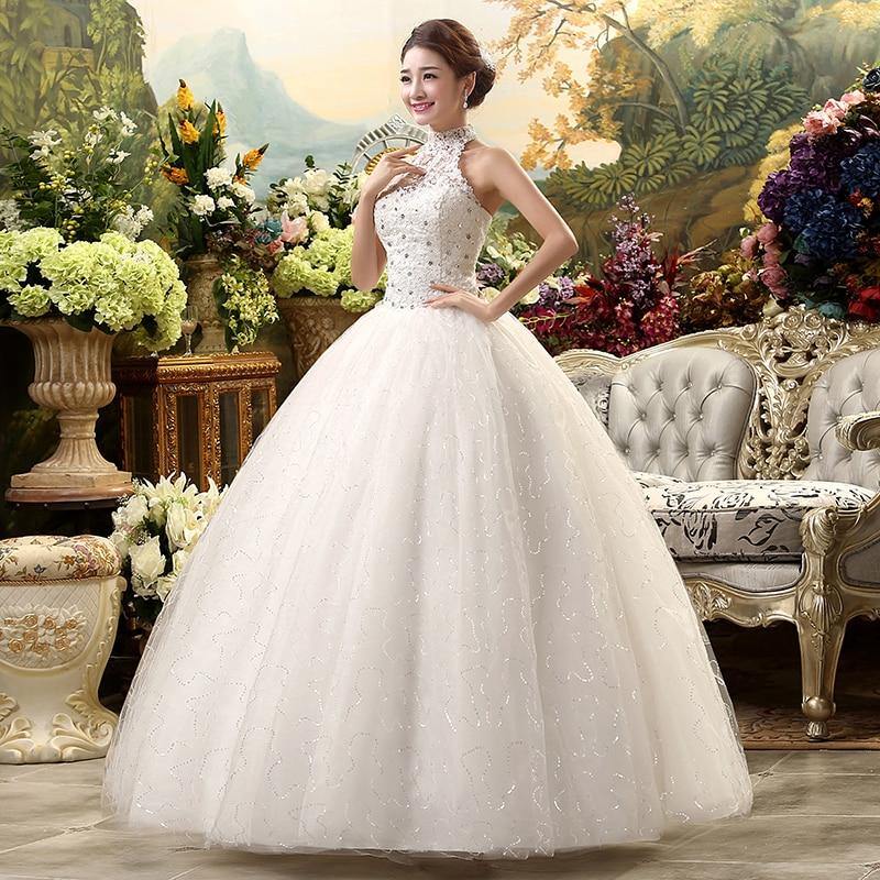 Halter Lace Wedding Dress - L & M Kee, LLC