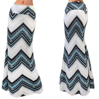 Striped Mermaid Maxi Skirt - L & M Kee, LLC