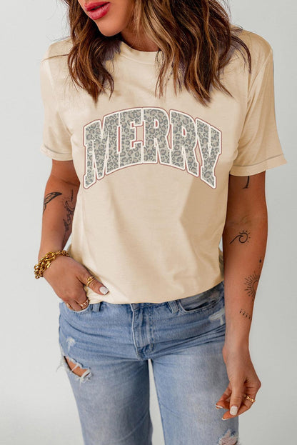 Merry Christmas Trees Graphic Print Short Sleeve T Shirt - L & M Kee, LLC