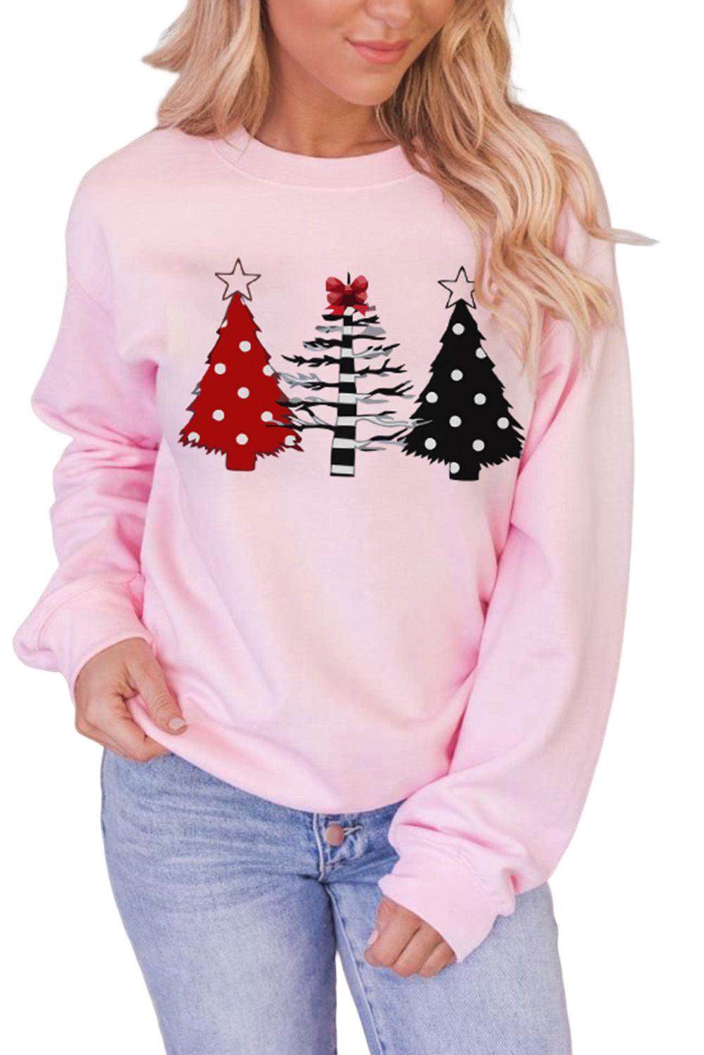 MERRY and BRIGHT Leopard Print Pullover Sweatshirt - L & M Kee, LLC