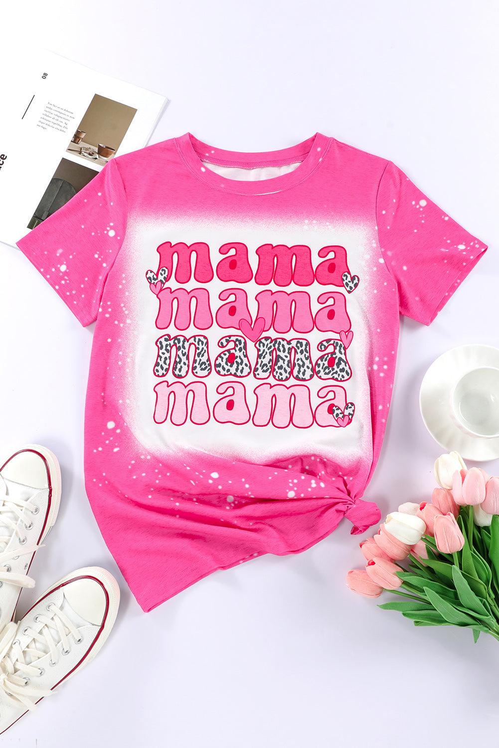 Full of Mama Letter Print Tie Dye Tee - L & M Kee, LLC