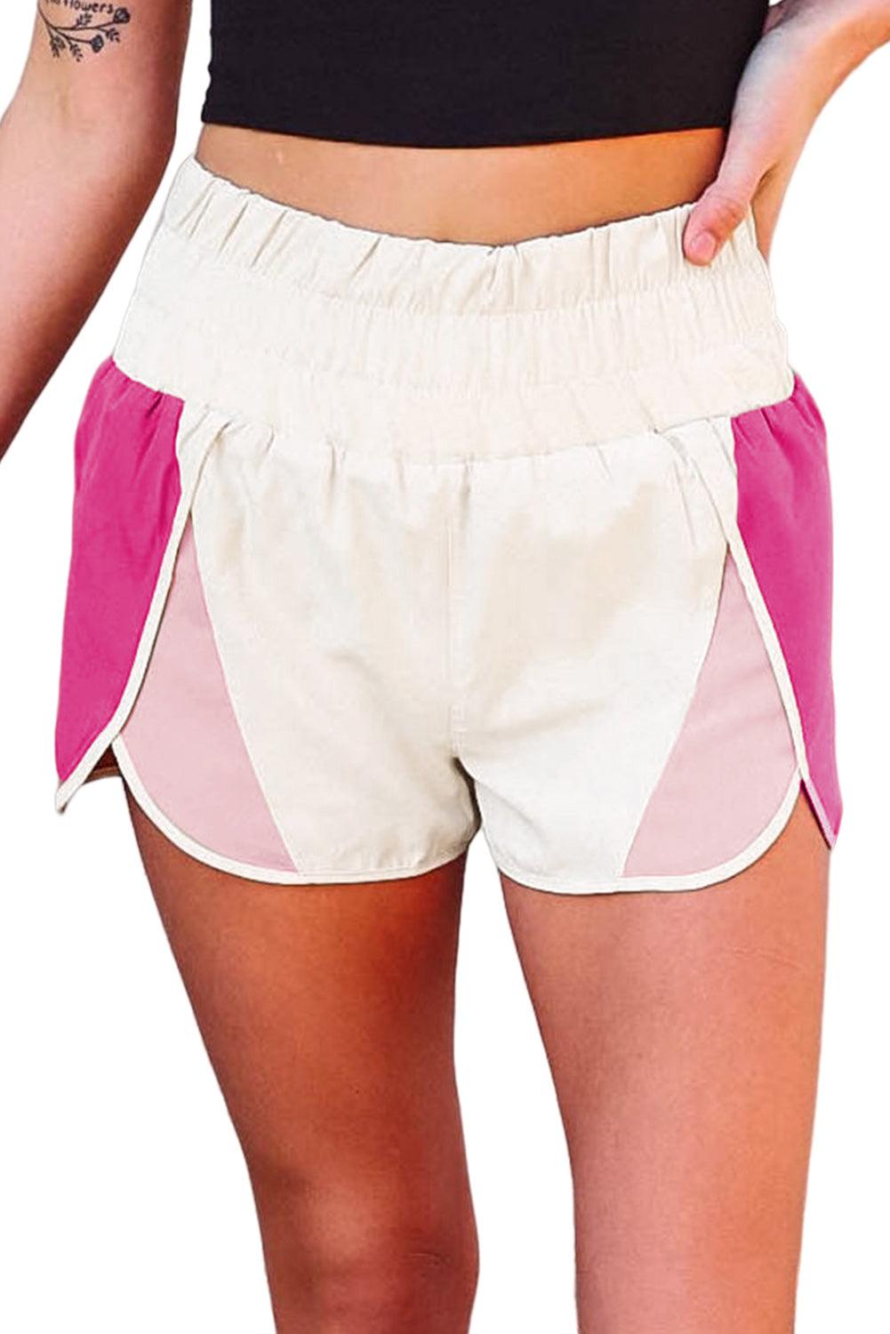 Color Block Split High Waist Shorts - L & M Kee, LLC