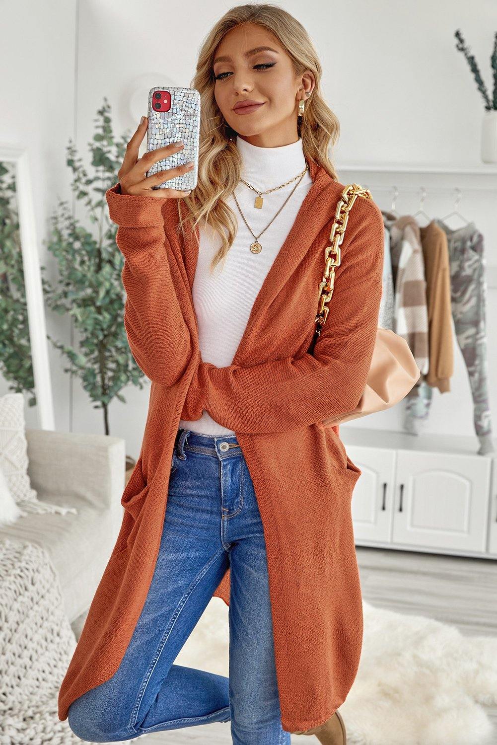 Open Front Hooded Sweater Cardigan - L & M Kee, LLC