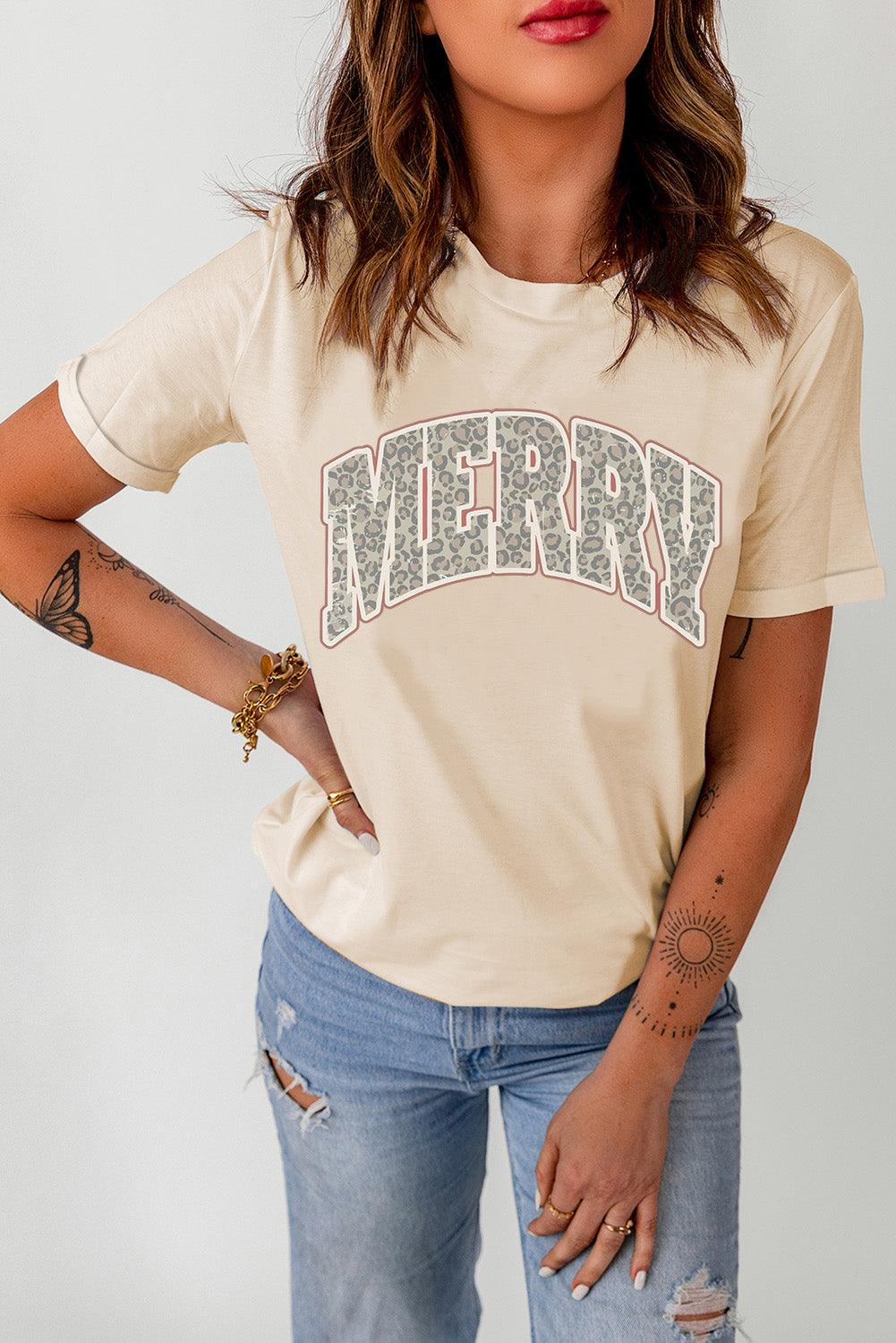 Merry Christmas Trees Graphic Print Short Sleeve T Shirt - L & M Kee, LLC