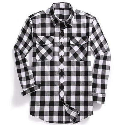 Men Flannel Two Pocket Plaid Shirt | (USA SIZE S M L XL 2XL) - L & M Kee, LLC