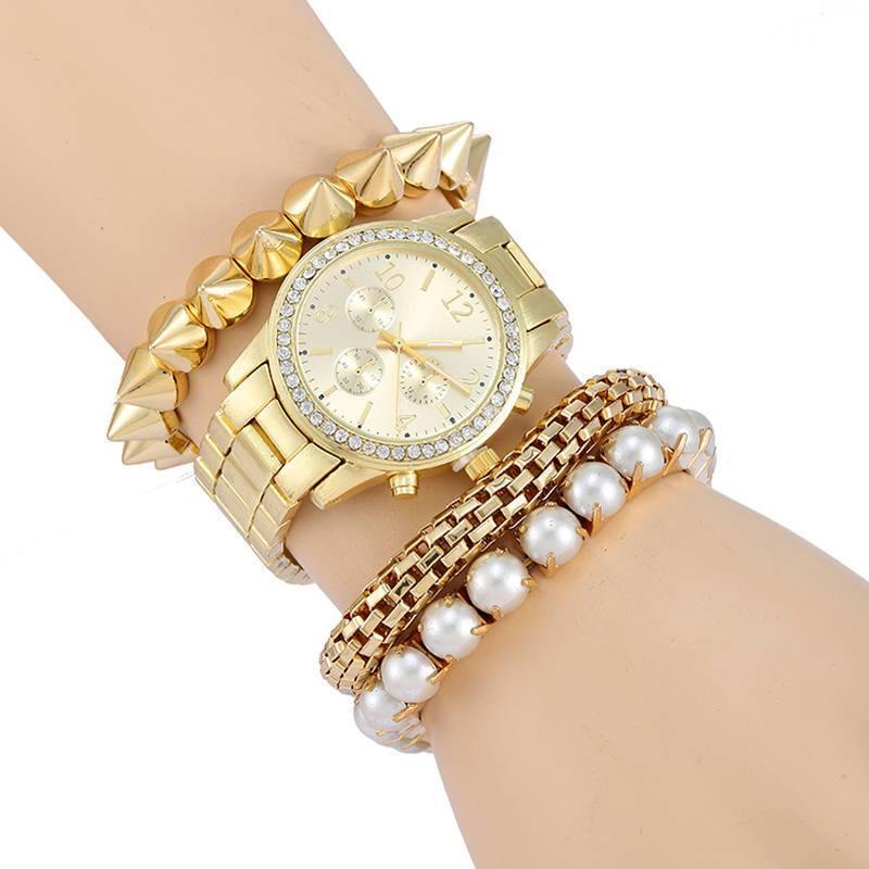 New Fashion Quartz Watch for women's | Geneva Style Watch Jewelry Set - L & M Kee, LLC