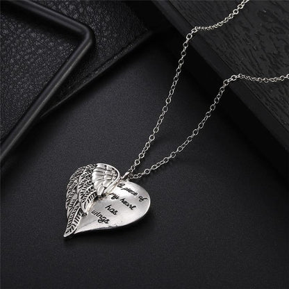 Piece of My Heart Angel Wings Necklace - L & M Kee, LLC