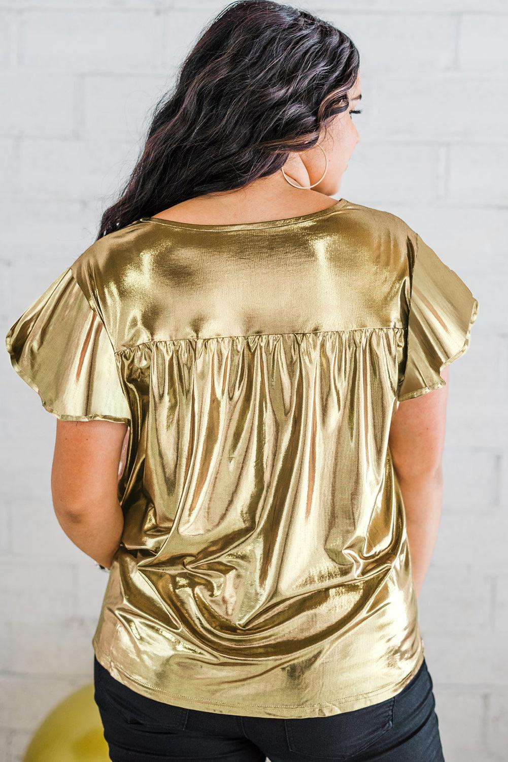 Copper Textured Oversize Foil T-Shirt - L & M Kee, LLC