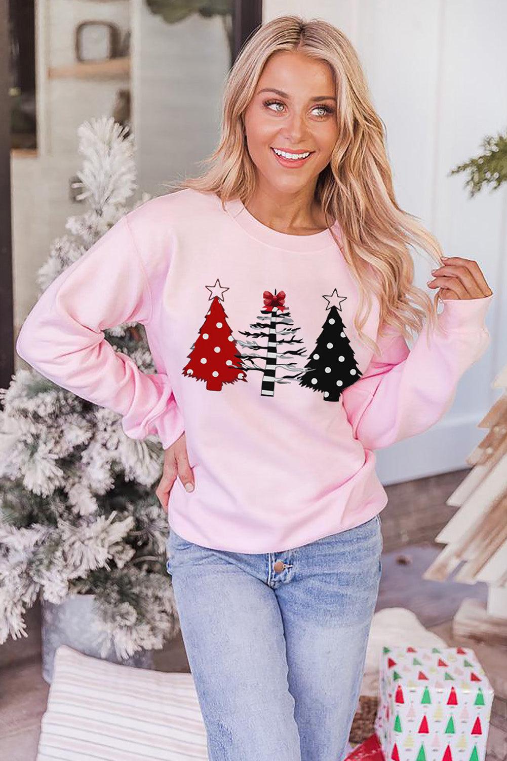 MERRY and BRIGHT Leopard Print Pullover Sweatshirt - L & M Kee, LLC