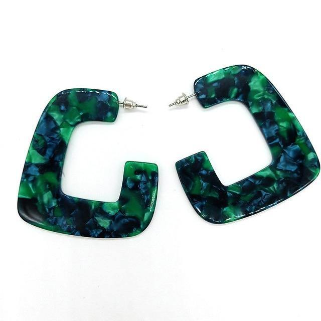 Geometric Leopard Drop Earrings - L & M Kee, LLC