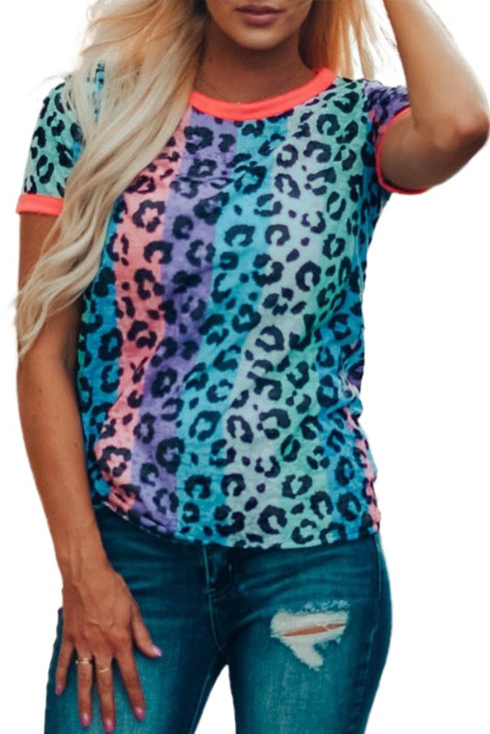 Multicolor Base Leopard T-shirt - L & M Kee, LLC