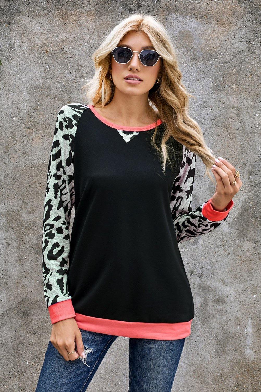 Sleeve Heather Apricot Sweatshirt - L & M Kee, LLC