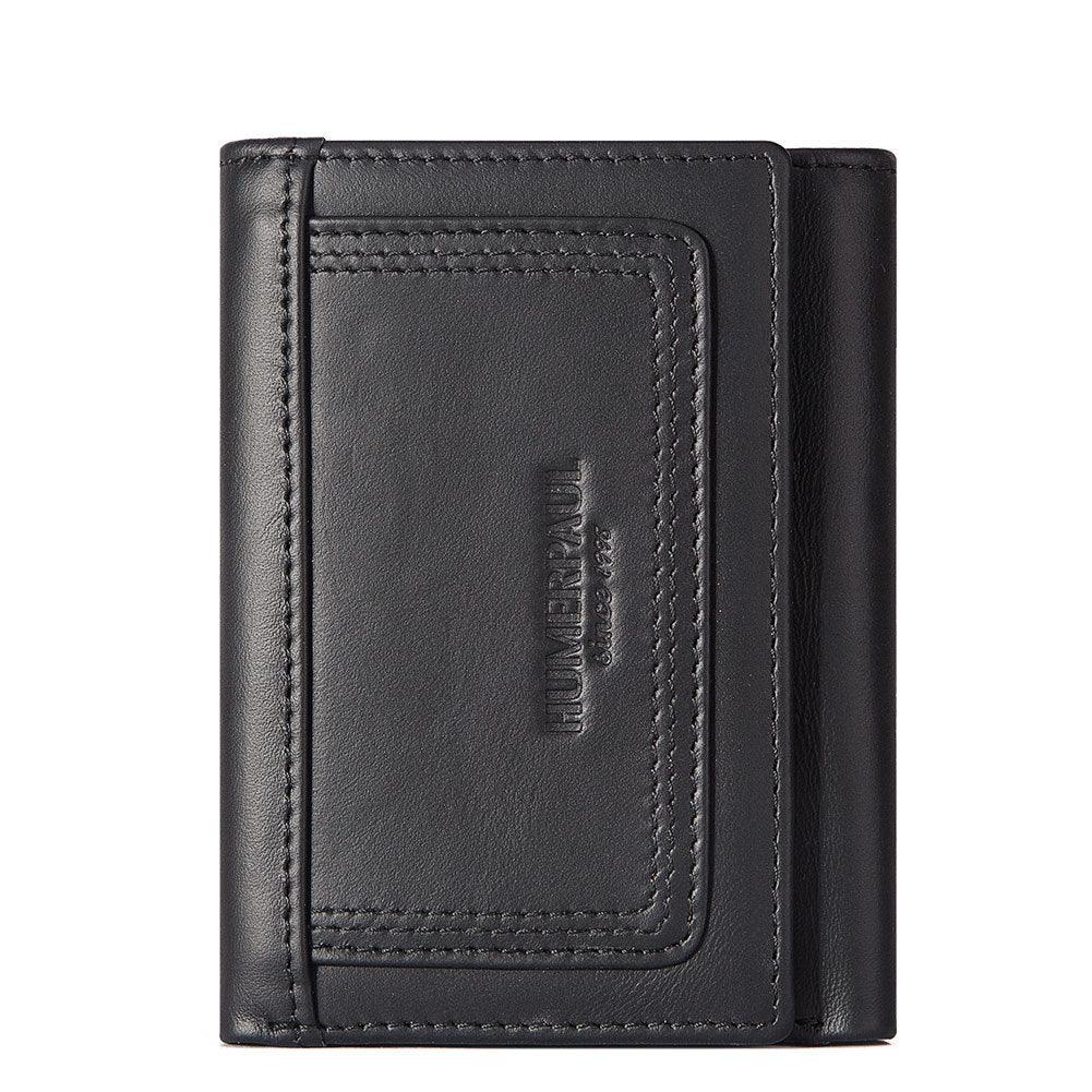 Men's Cow Leather RFID Anti-Magnetic Multi Card Zipper Wallet - L & M Kee, LLC