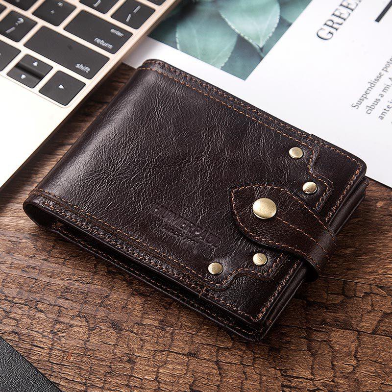 Men's Genuine Leather Wallet with Coin Pocket - L & M Kee, LLC