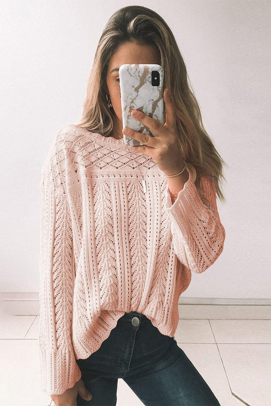 Solid Drop Shoulder Knit Sweater - L & M Kee, LLC