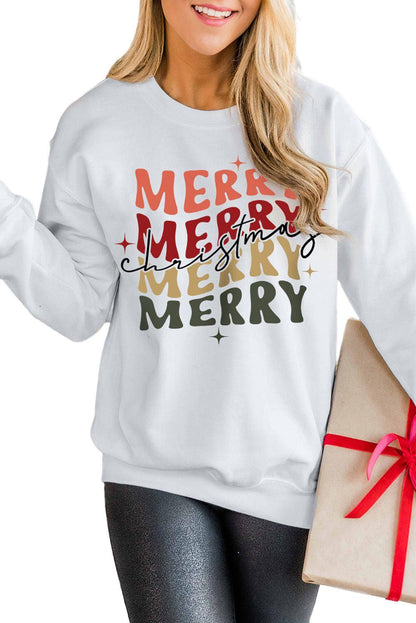 MERRY and BRIGHT Leopard Print Pullover Sweatshirt - L & M Kee, LLC