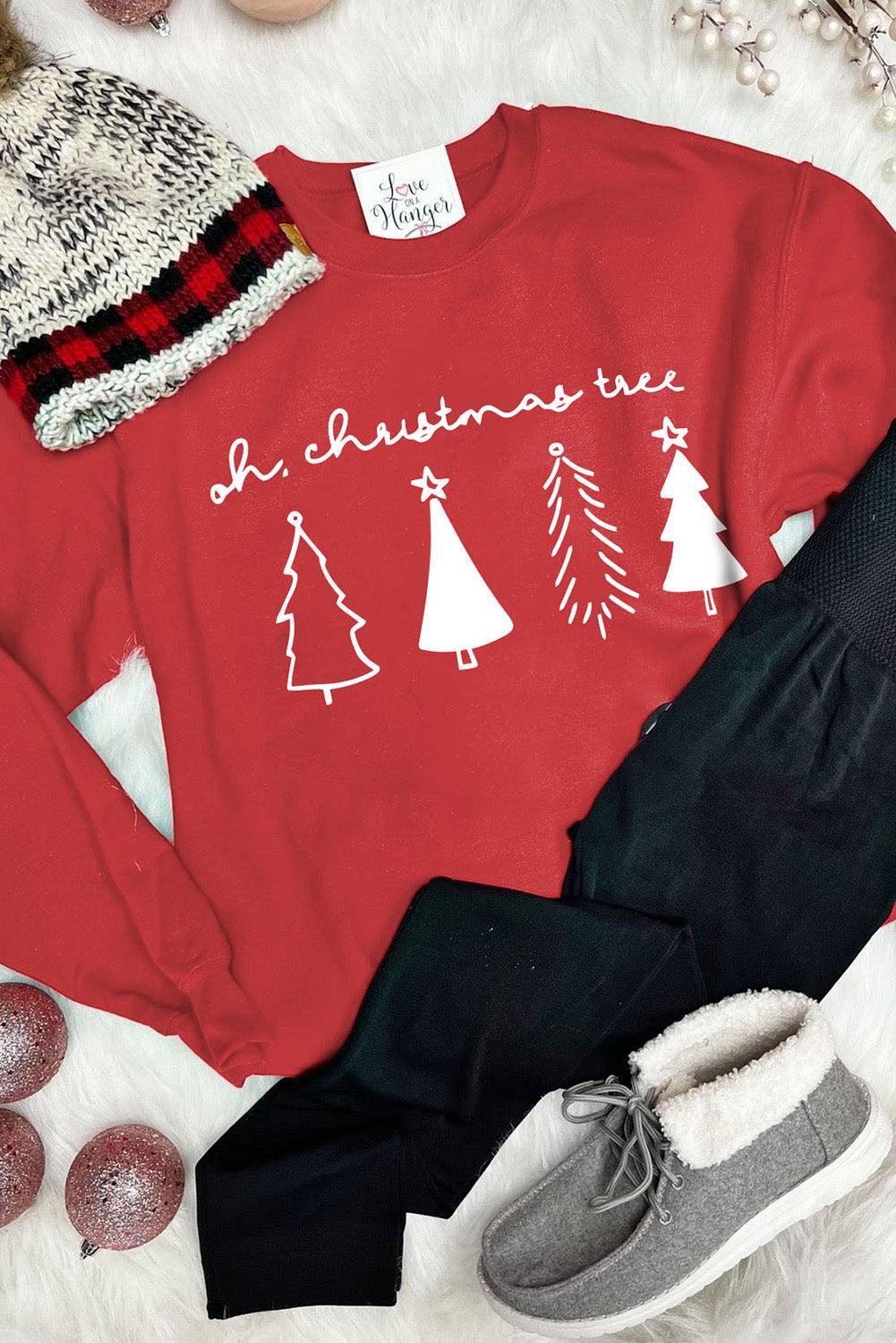 Merry Christmas Graphic Print Long Sleeve Sweatshirt - L & M Kee, LLC