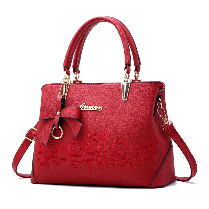 Rose Lady Designer Shoulder Bag - L & M Kee, LLC
