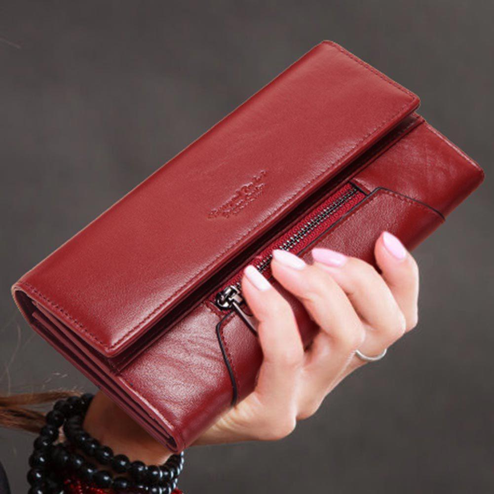 Women's Leather Clutch Mobile Phone RFID Wallet - L & M Kee, LLC