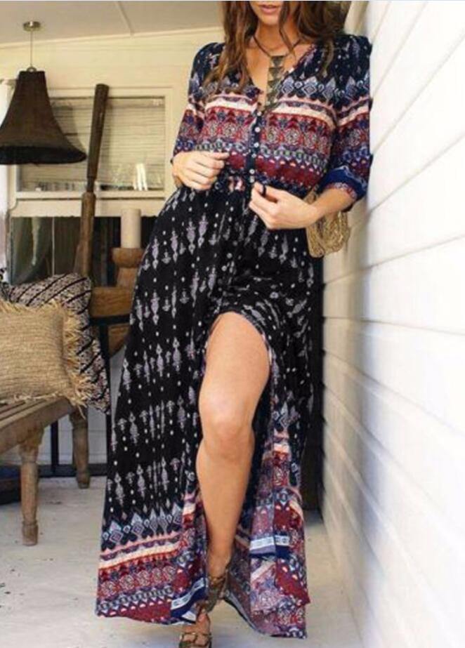 Women Long Maxi Dresses Bohemia Dress - L & M Kee, LLC