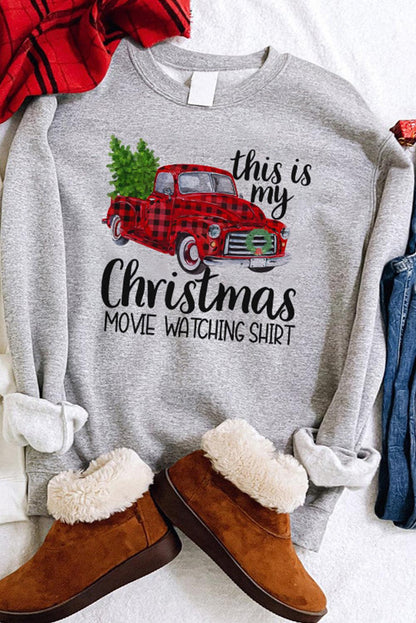 Merry Christmas Graphic Print Long Sleeve Sweatshirt - L & M Kee, LLC