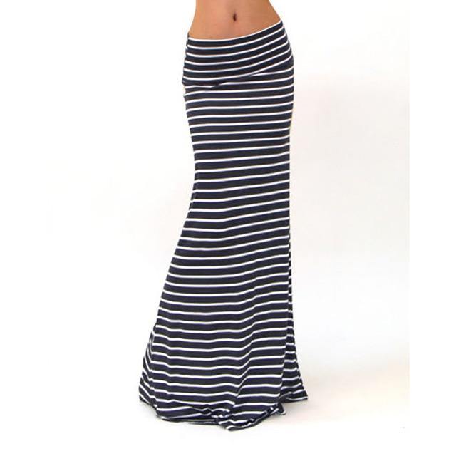 Striped Mermaid Maxi Skirt - L & M Kee, LLC