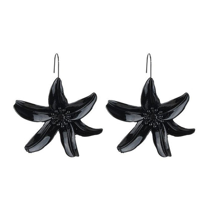 Metal Flower Drop Earrings - L & M Kee, LLC