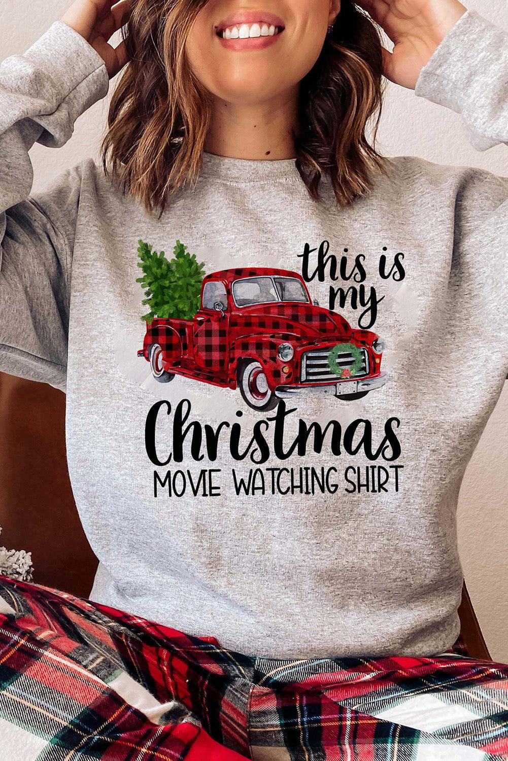 Merry Christmas Graphic Print Long Sleeve Sweatshirt - L & M Kee, LLC