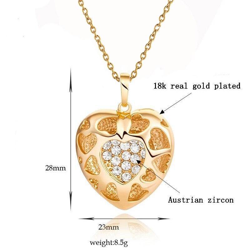 Trendy Cubic Zirconia Butterfly Heart Necklace Pendant Women Gold Color Neck Chain For Women Jewelry collier femme 2020 - L & M Kee, LLC