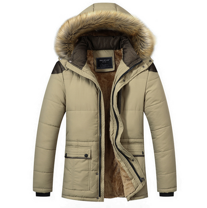 Hooded Down Men's Winter Jacket - L & M Kee, LLC