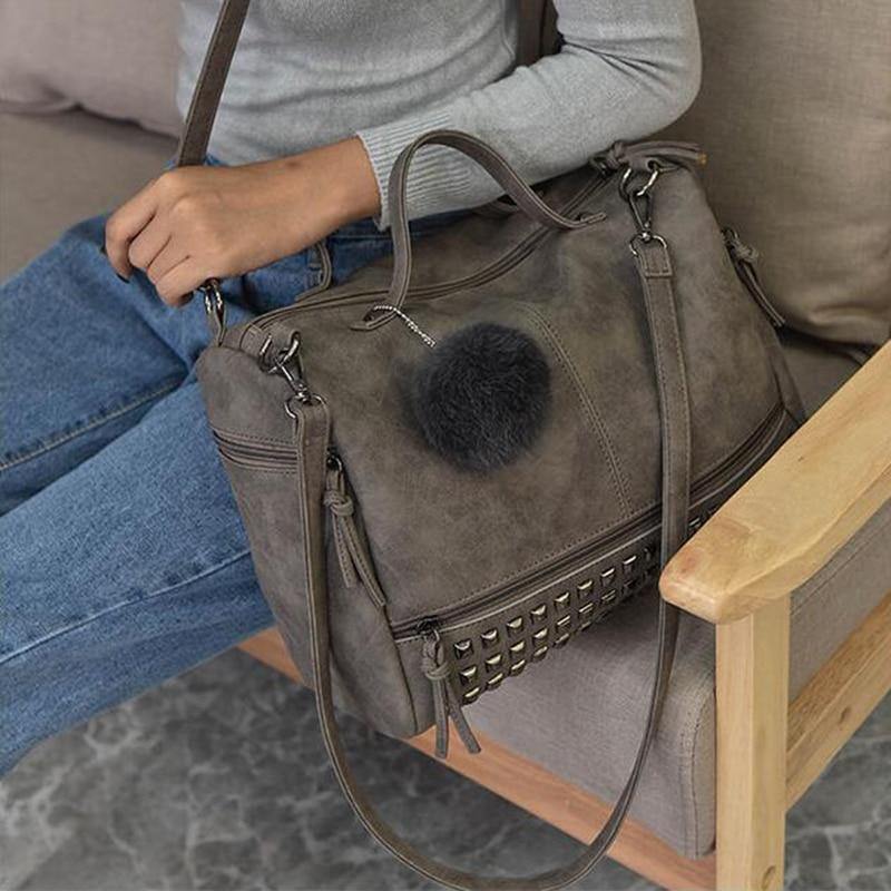 Versatile Leather Large Capacity Shoulder Bag - L & M Kee, LLC