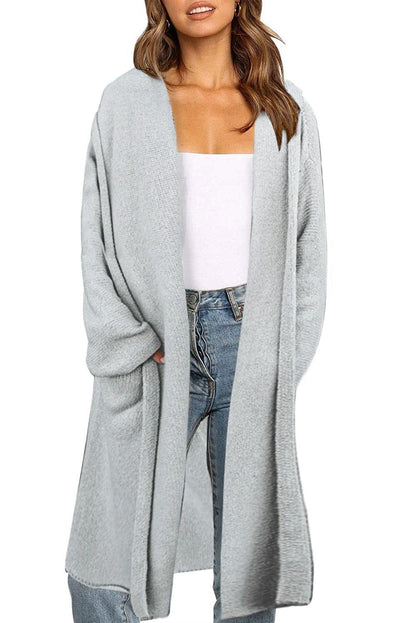 Open Front Hooded Sweater Cardigan - L & M Kee, LLC