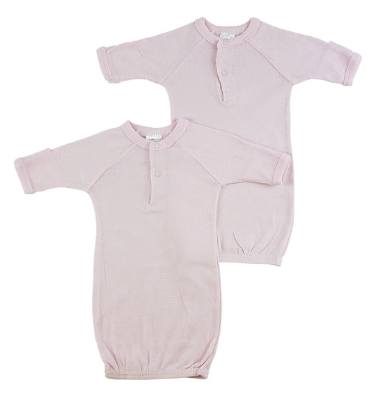 Preemie Solid Pink Gown - 2 Pack 912P - L & M Kee, LLC