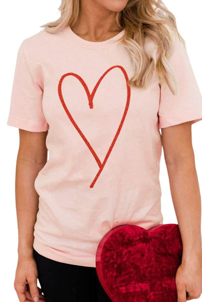 Sequin Heart Graphic Tee - L & M Kee, LLC