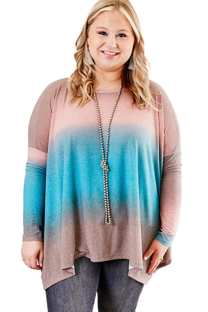 Plus Size Painted Poncho Top - L & M Kee, LLC